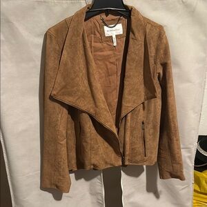 BCBGeneration Tan Waterfall Blazer with Suede-Like Finish